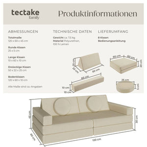 Spielsofa Lilly beige 120 cm
