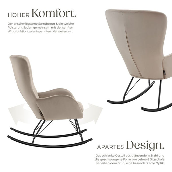 Schaukelstuhl Swing schwarz/beige