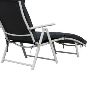 Sonnenliege Strandliege Gartenliege 7-stufig Verstellbar Klappbar Metall Schwarz