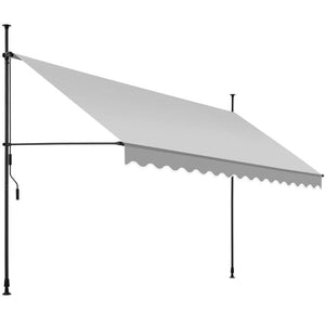 Klemmmarkise hellgrau 400 x 180 cm