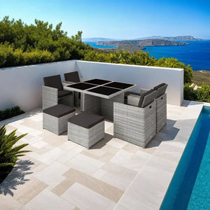 Aluminium Rattan Sitzgruppe Manhattan