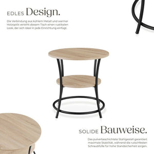 Beistelltisch Saint Louis Industrial Holz hell, Eiche Sonoma