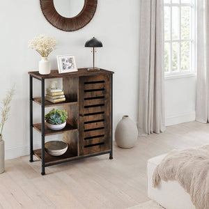 Sideboard 71x32x82cm Industrial dunkelbraun Türanschlag rechts