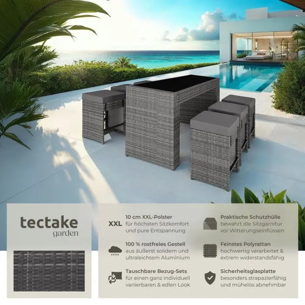 Aluminium Rattan Barset Ibiza