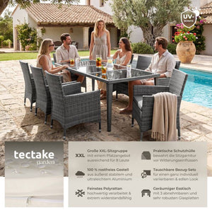 Aluminium Rattan Sitzgruppe Menorca grau