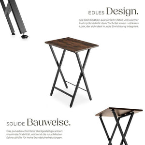 2er Set Beistelltische Phoenix Industrial Holz dunkel, rustikal