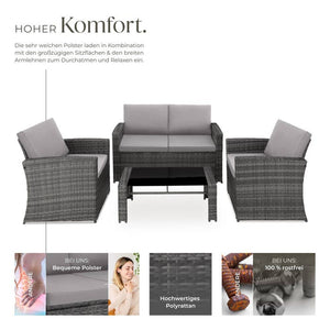 Rattan Lounge Lucca grau/hellgrau
