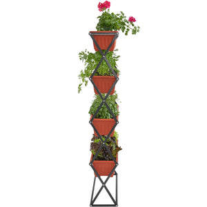 Vertikalbeet mit 4 Kästen