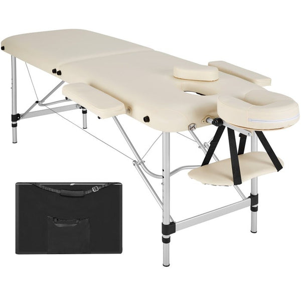 Lettino da massaggio a 2 zone con imbottitura, beige