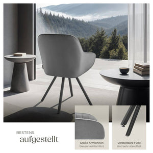 Drehbarer Armlehnstuhl Snug grau 6er Set