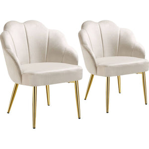 Cocktailsessel Hellen créme/gold 2er Set