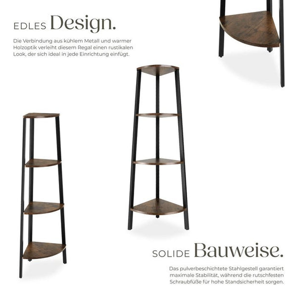 Eckregal Newbridge 34x34x125cm Industrial dunkelbraun