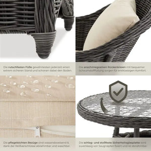 Aluminium Rattan Sitzgruppe Zürich