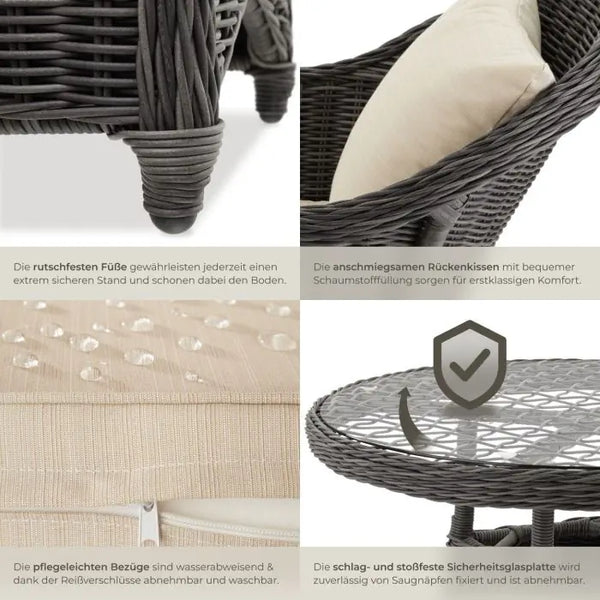 Aluminium Rattan Sitzgruppe Zürich