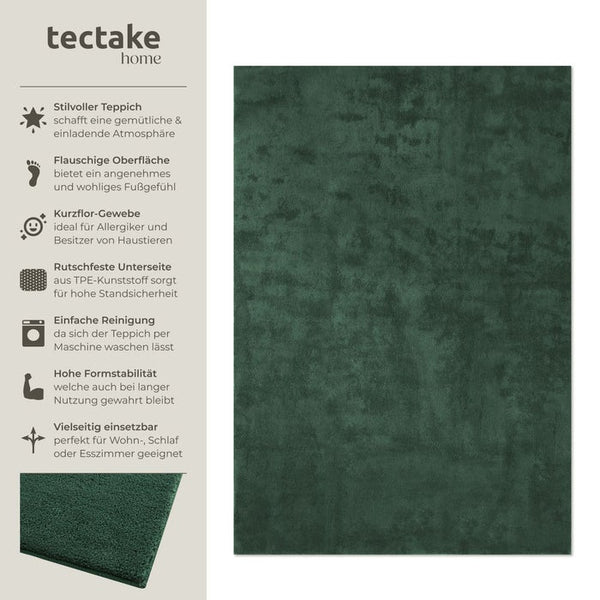Tapis à poils courts Soft Zone vert 160 x 230 cm 