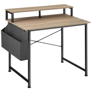 Schreibtisch mit Ablage und Stofftasche Industrial Holz hell, Eiche Sonoma 120 cm