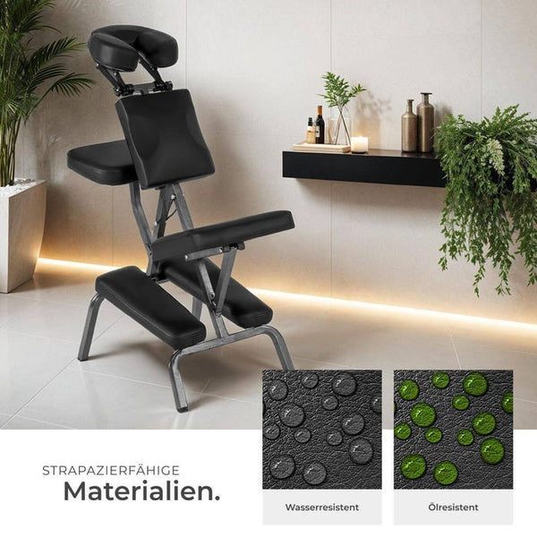 Massagestuhl aus Kunstleder schwarz