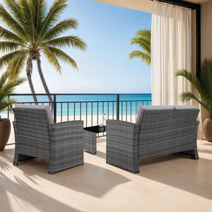 Rattan Lounge Lucca grau/hellgrau