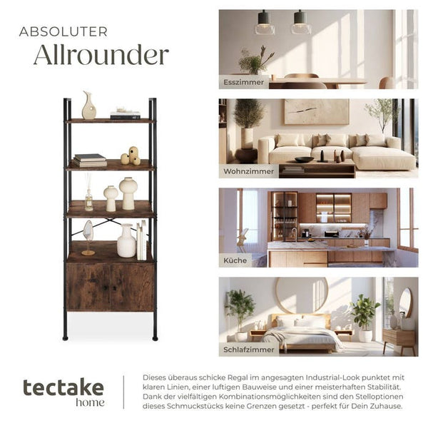 Leiterregal Brentwood Industrial Holz dunkel, rustikal