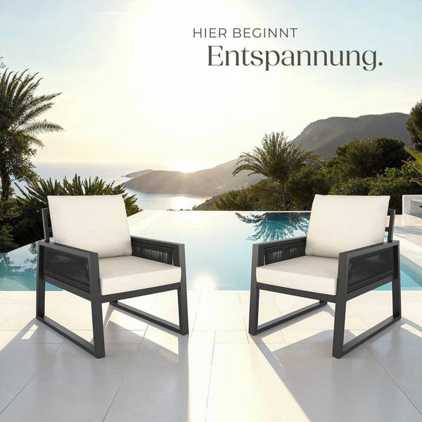 Gartenlounge-Set Captive im Rope-Design Set 3 (2 x Sessel)