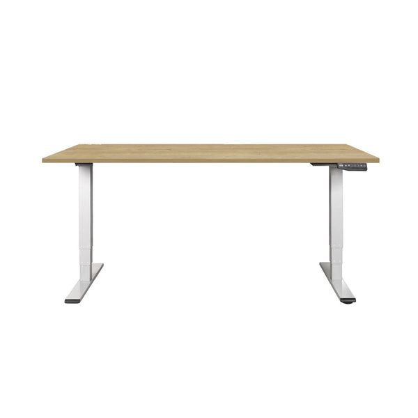 Scrivania da ufficio CONTINI regolabile in altezza 1,8x0,8m rovere / struttura bianco RAL 9016