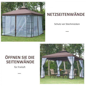 Pavillon Gartenpavillon Partyzelt Gartenzelt Festzelt Doppeldach 3x3m
