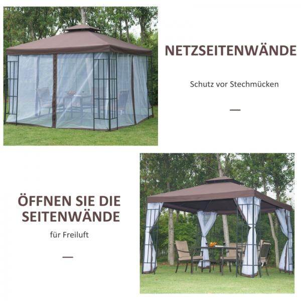 Pavillon Gartenpavillon Partyzelt Gartenzelt Festzelt Doppeldach 3x3m