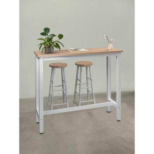 Bartisch Bistrotisch Metallgestell Tischplatte aus MDF Hell Eiche