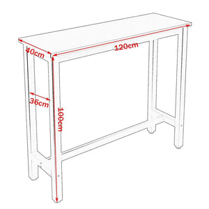 Bartisch Bistrotisch Metallgestell Tischplatte aus MDF Hell Eiche