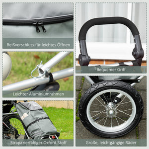 2-in-1 Fahrradanhänger und Einkaufstrolley 53x43x110cm Veloanhänger