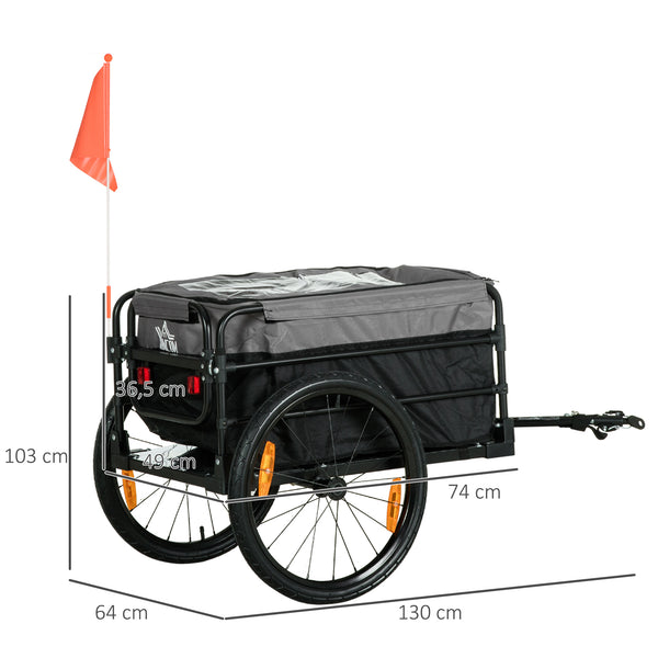 2-in-1 Fahrradanhänger und Handwagen 130x64x64 Veloanhänger