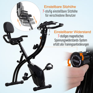 2-in-1 Heimtrainer Fahrradtrainer klappbar mit Magnetwiderstand