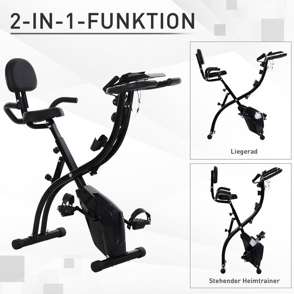 2-in-1 Heimtrainer Fahrradtrainer klappbar mit Magnetwiderstand