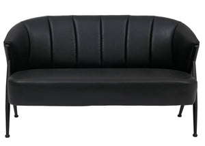 2-Sitzer Lounge-Sofa Vintage Retro Industrial Kunstleder schwarz