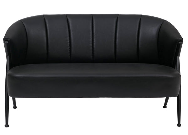 2-Sitzer Lounge-Sofa Vintage Retro Industrial Kunstleder schwarz