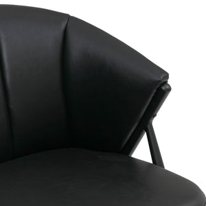 2-Sitzer Lounge-Sofa Vintage Retro Industrial Kunstleder schwarz