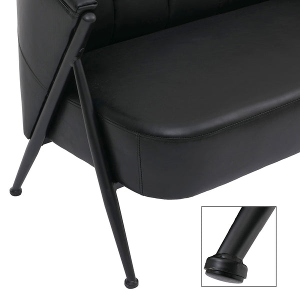 2-Sitzer Lounge-Sofa Vintage Retro Industrial Kunstleder schwarz