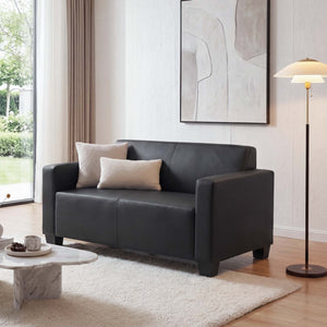 2-Sitzer Loungesofa Kunstleder schwarz