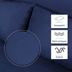 2-Sitzer Sofa Gästebett verstellbar mit Wurfkissen Blau