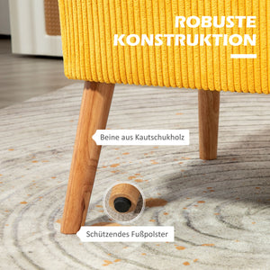 2-Sitzer Sofa 117x56.5x77cm Gelb