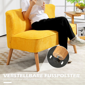 2-Sitzer Sofa 117x56.5x77cm Gelb