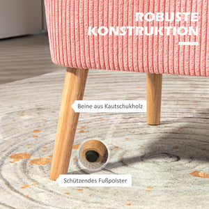 2-Sitzer Sofa 117x56.5x77cm Rosa