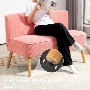 2-Sitzer Sofa 117x56.5x77cm Rosa