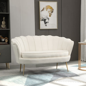 2-Sitzer Sofa Couch 130x77x77cm bis 150kg belastbar Creme