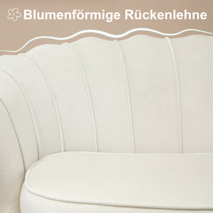 2-Sitzer Sofa Couch 130x77x77cm bis 150kg belastbar Creme