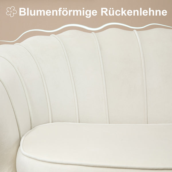 2-Sitzer Sofa Couch 130x77x77cm bis 150kg belastbar Creme