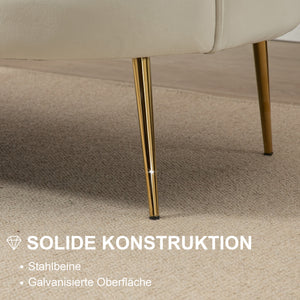 2-Sitzer Sofa Couch 130x77x77cm bis 150kg belastbar Creme
