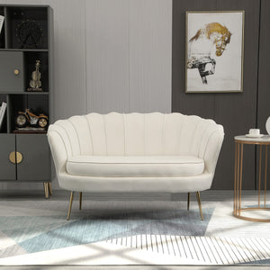 2-Sitzer Sofa Couch 130x77x77cm bis 150kg belastbar Creme