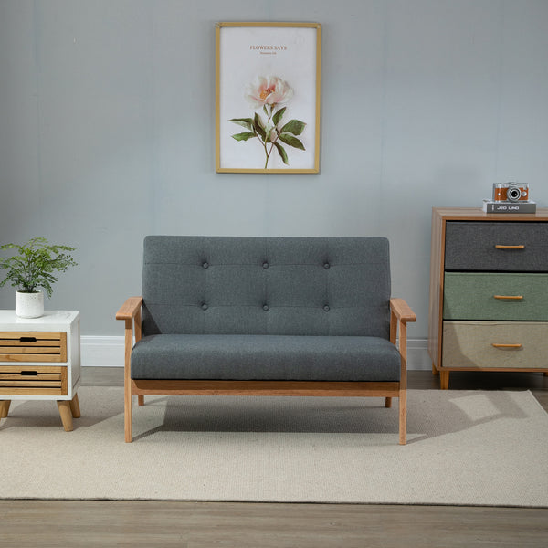 2-Sitzer Sofa Doppelsofa Loveseat 115x66.5x73cm Grau
