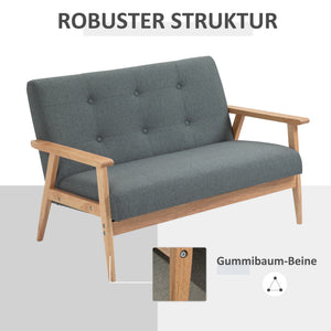 2-Sitzer Sofa Doppelsofa Loveseat 115x66.5x73cm Grau